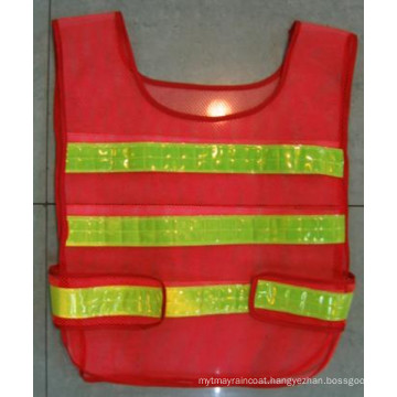 Polyester Mesh Traffic Vest / Warning Vest with Reflective Strip